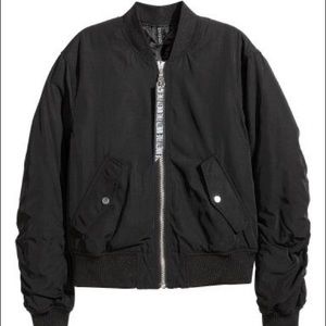 H&M black padded bomber jacket